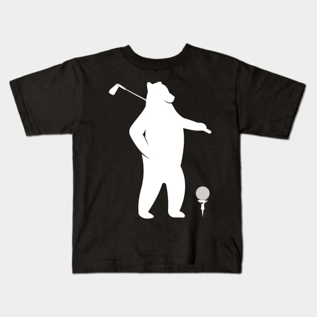 Golf Bear Lover Gift for Golf Prayer Looking For Whole In One Funny Kids T-Shirt by WPKs Design & Co